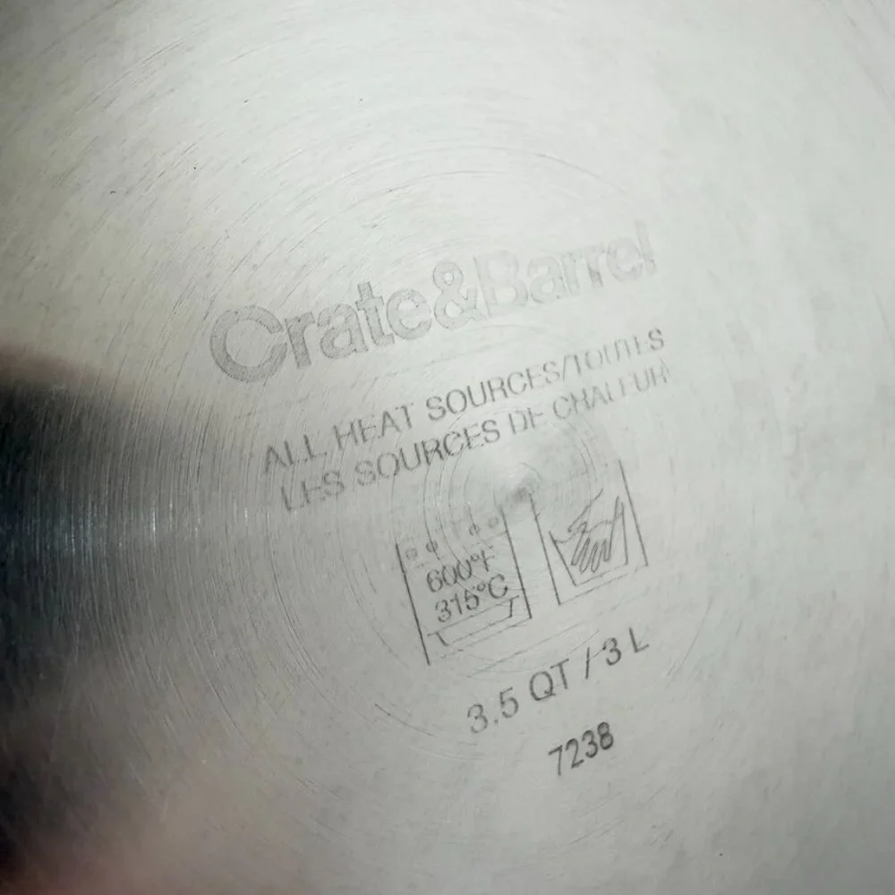 Crate & Barrel EvenCook Core 3.5 Qt. Stainless Steel Saucepan - NO Lid